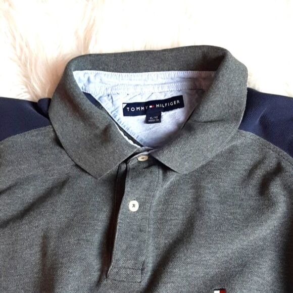 MEN’S TOMMY Hilfiger‎ Gray&Blue Cotton  Long sleeveXL - Picture 2 of 8